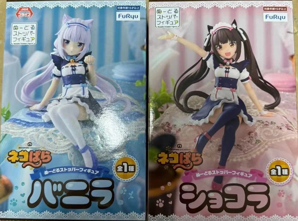 In Stock Original Anime Figures Nekopara Noodle Stopper Figure Vanilla PVC Figure Model Collection Birthday Gift 14cm Ornaments