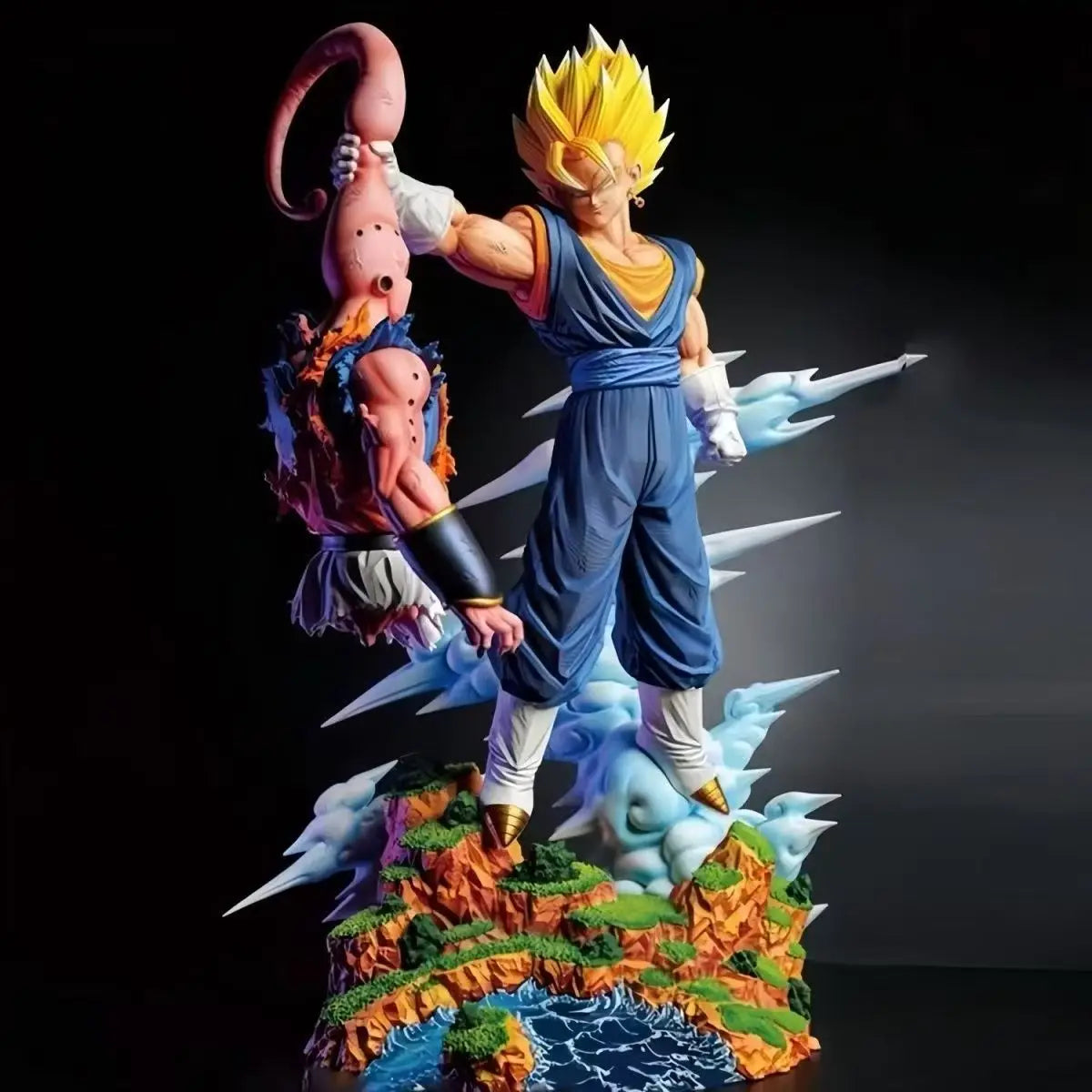 Anime Dragon Ball Z Vegito Vs Majin Buu Figure Replaceable Heads Super Saiyan Action Figures Gk Statue Collection Model Toy Gift