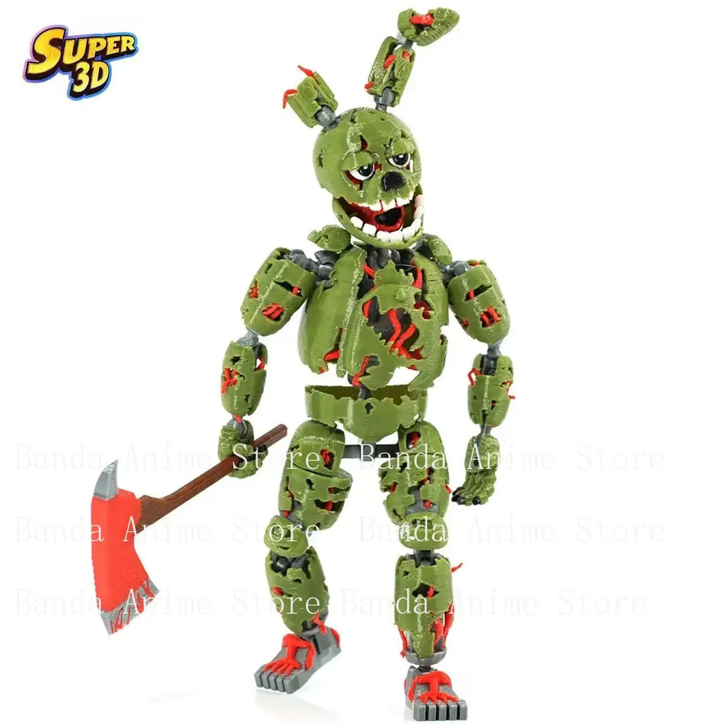 3D Printed Five Nights at Freddy's 3 Springtrap T13 Action Figure Multi-Jointed Movable Shapeshift Toy for Collectors toys gift