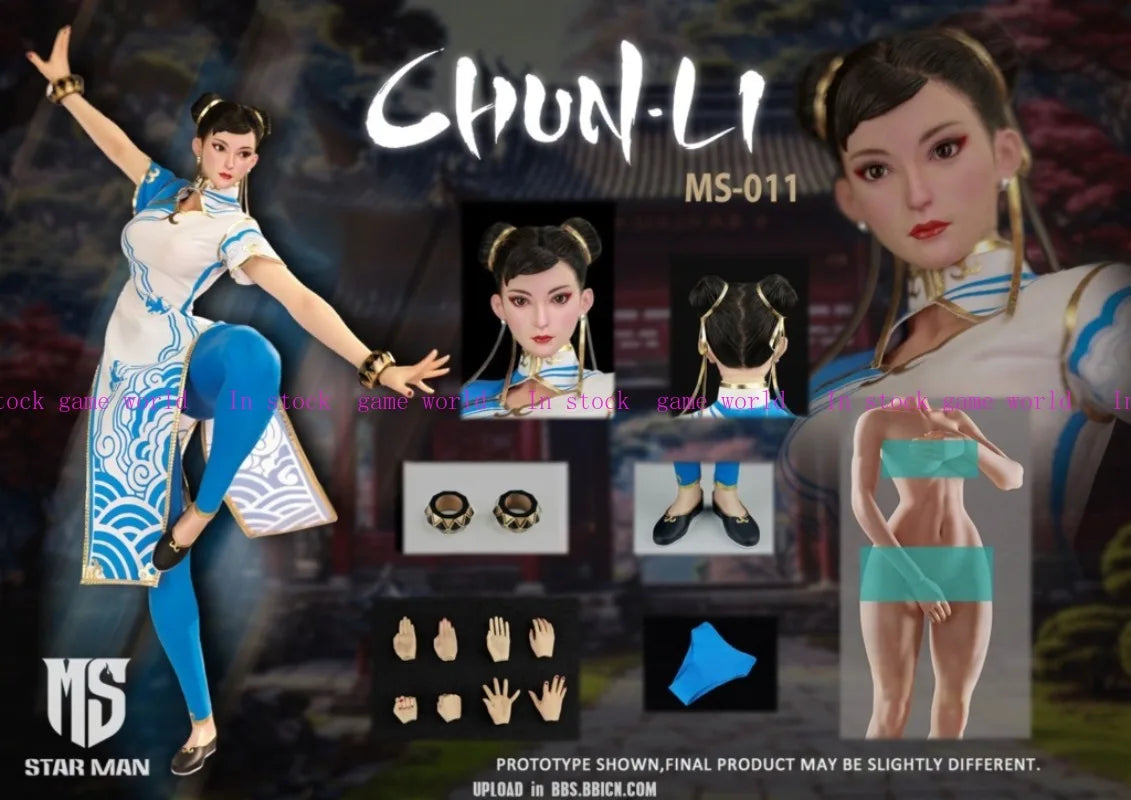 In Stock STARMAN MS-011 ChunLi MS 011 Female fighter 1/6 Adjustable eyes Action Figure Toys Collectible