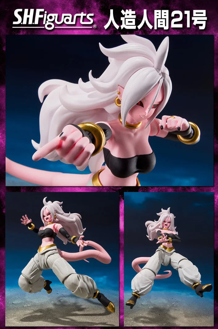 Bandai 100% Original, S.H. Figuarts SHF Dragon Ball Z, Anime Action Figures, Toys Model, Android 21, Gril Buu Boo, in Stock