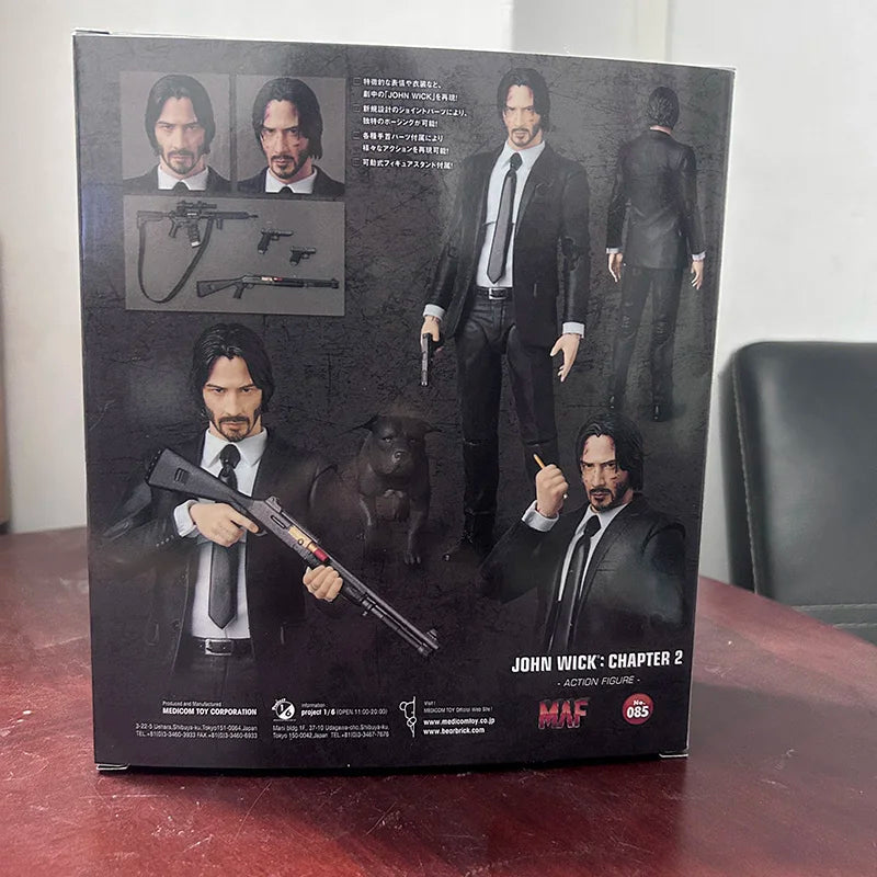 John Wick Figure Mafex 085 Collection Action Figure Model Toys Joint Movable Doll Bookshelf Ornament Christmas Present