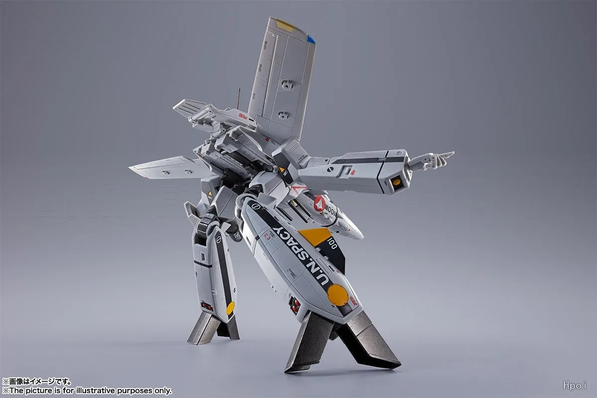 【Original】BANDAI DX Chogokin Macross VF-1S Valkyrie (Roy Focker Special) Mecha-Complete 1/48 Action Figure Model Toy