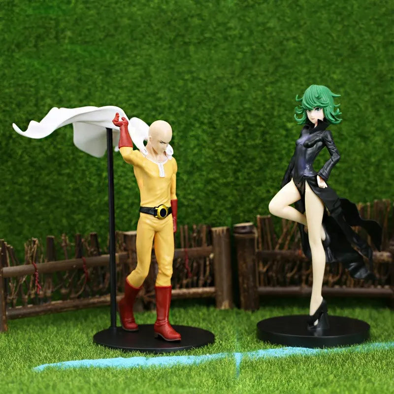 18CM Anime ONE PUNCH-MAN Figure Bald Saitama Tatsumaki Standing Figure Model Toy Static Collection Desktop Ornaments Dolls