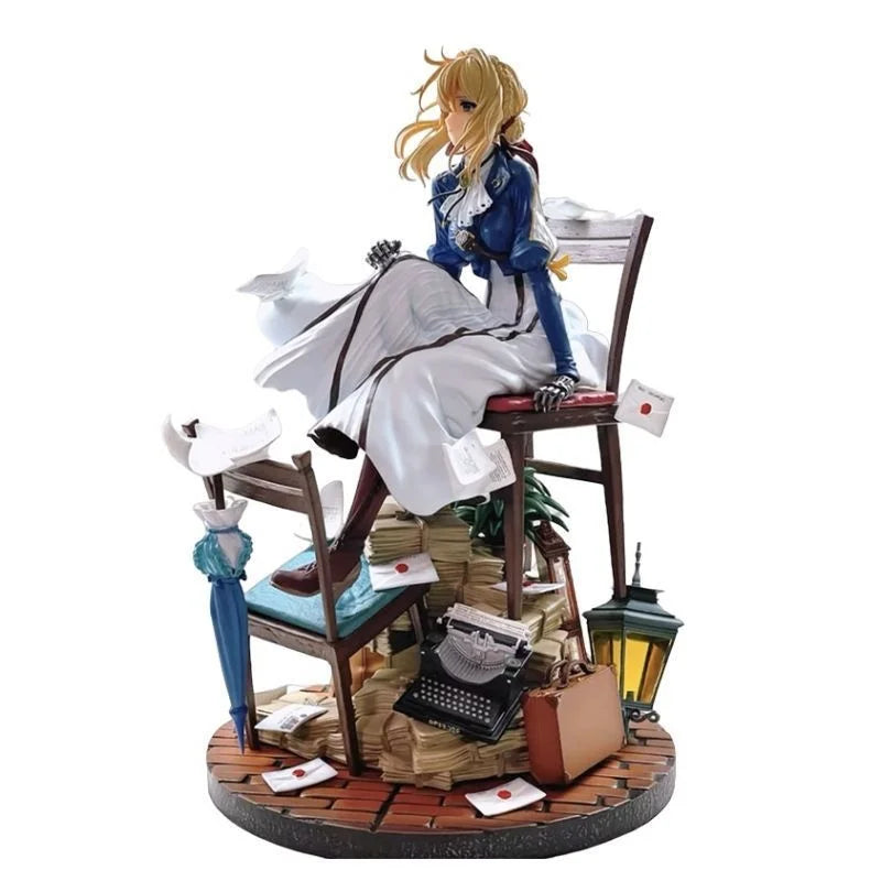 Violet Eternalgarden Sitting Posture Pretty Girl 27cm Gk Manga Figures Chair Anime Surrounding Desktop Statue Ornament Toy Gift