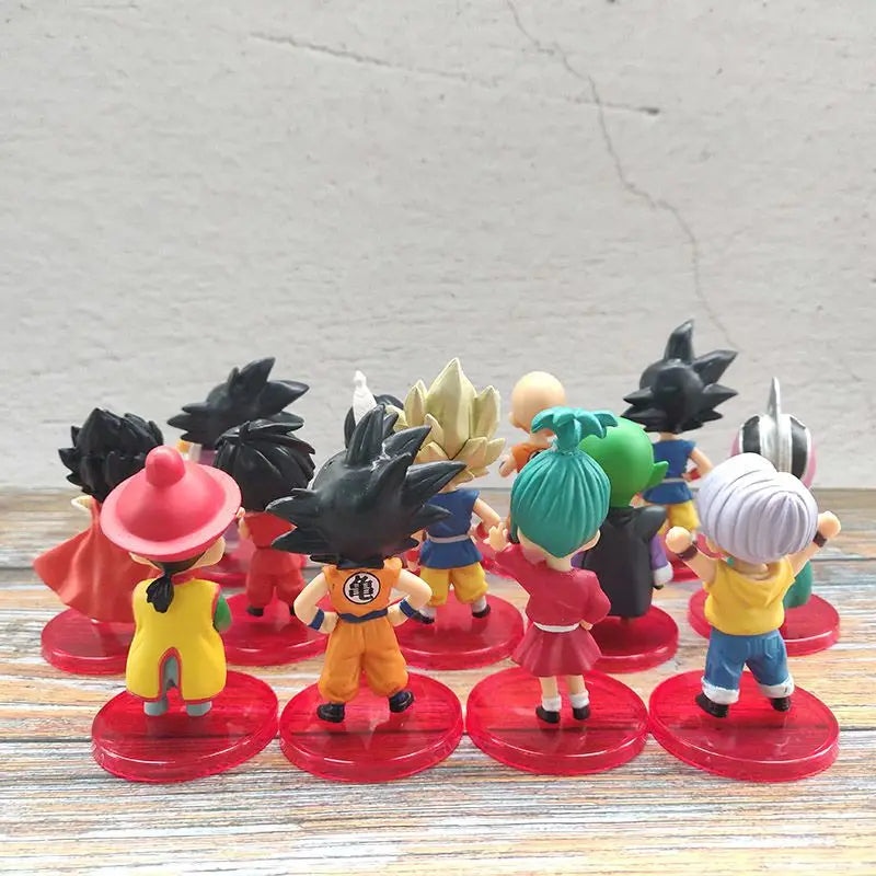 7CM Q-version Dragon Ball Z Super Saiyan Son Goku Anime Figure Vegeta IV Son Gohan Majin Buu Action Figurine Model Gifts Toy
