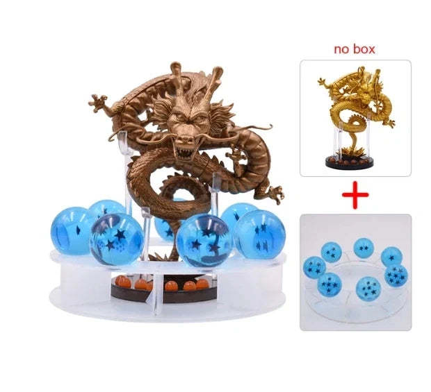 DBZ Anime Shenlong Figures Set Esferas Del Dragon and 7 Stars Dragon Crystal Balls 3.5cm Shelf Figurine Collection Model Toys
