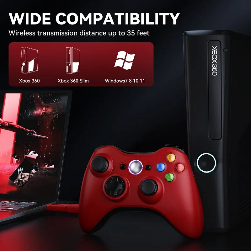 Gamepad For Xbox 360/Slim/Window 7/8/10 2.4G Wireless Controller Gaming Joystick 6-Axis Gyro Dual Vibration Game Remote Control