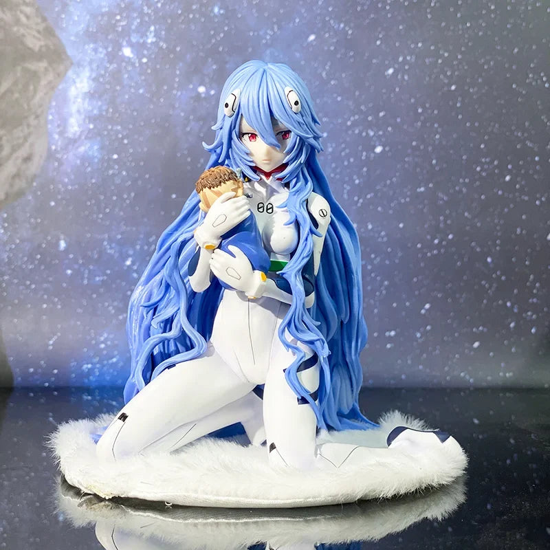 New Century New Theater Version Long Hair Kneeling Asuka Langley Beautiful Girl Anime Model Collectible Figure Gift