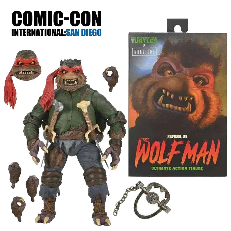 NECA Universal Monsters x Teenage Mutant Ninja Turtles Ultimate Raphael as the Wolf Man 7” Scale Action Figure
