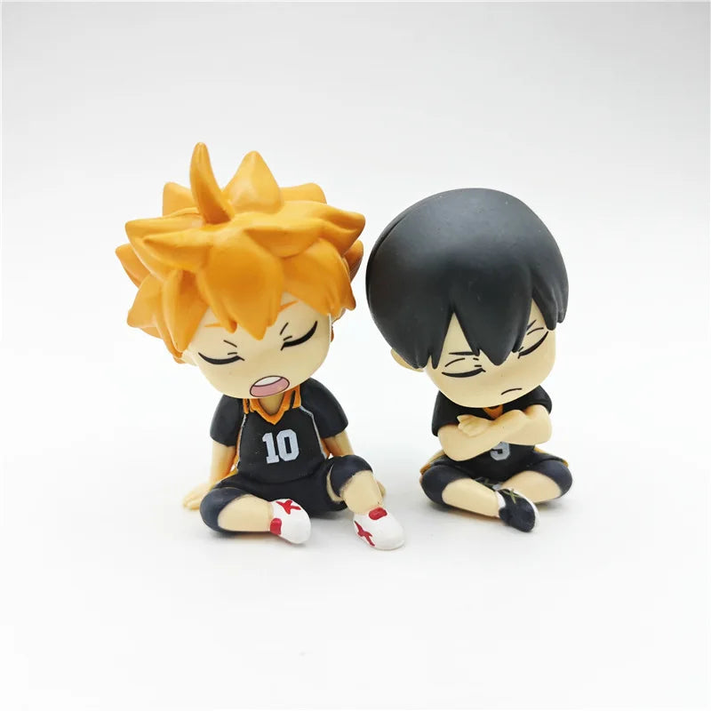 4pcs Anime Haikyuu Figures Bokuto Kotaro Akaashi Keiji Oikawa Tooru Iwaizumi Hajime Action Figures Q Version PVC Model Toys 5cm