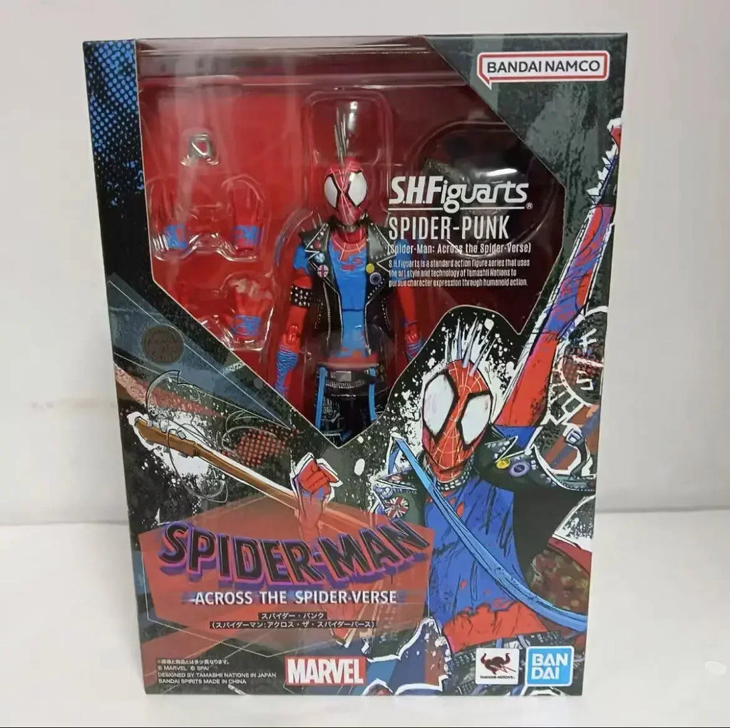 100% Original Bandai SH Figuarts Shf Spider Punk Man Action figure Across The Spider Verse Genuine In Stock Anime Figura Toys