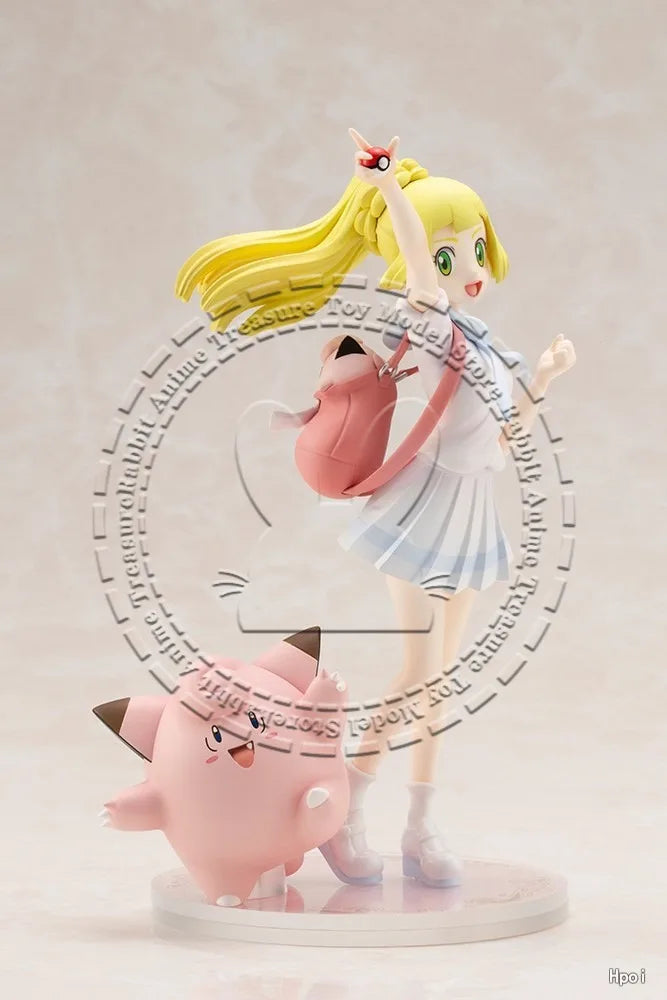 In Stock Original Genuine Kotobukiya Statue Pokemon Sun&Moon Lillie&Pikachu 1/8 Scale Anime Collectible Gift