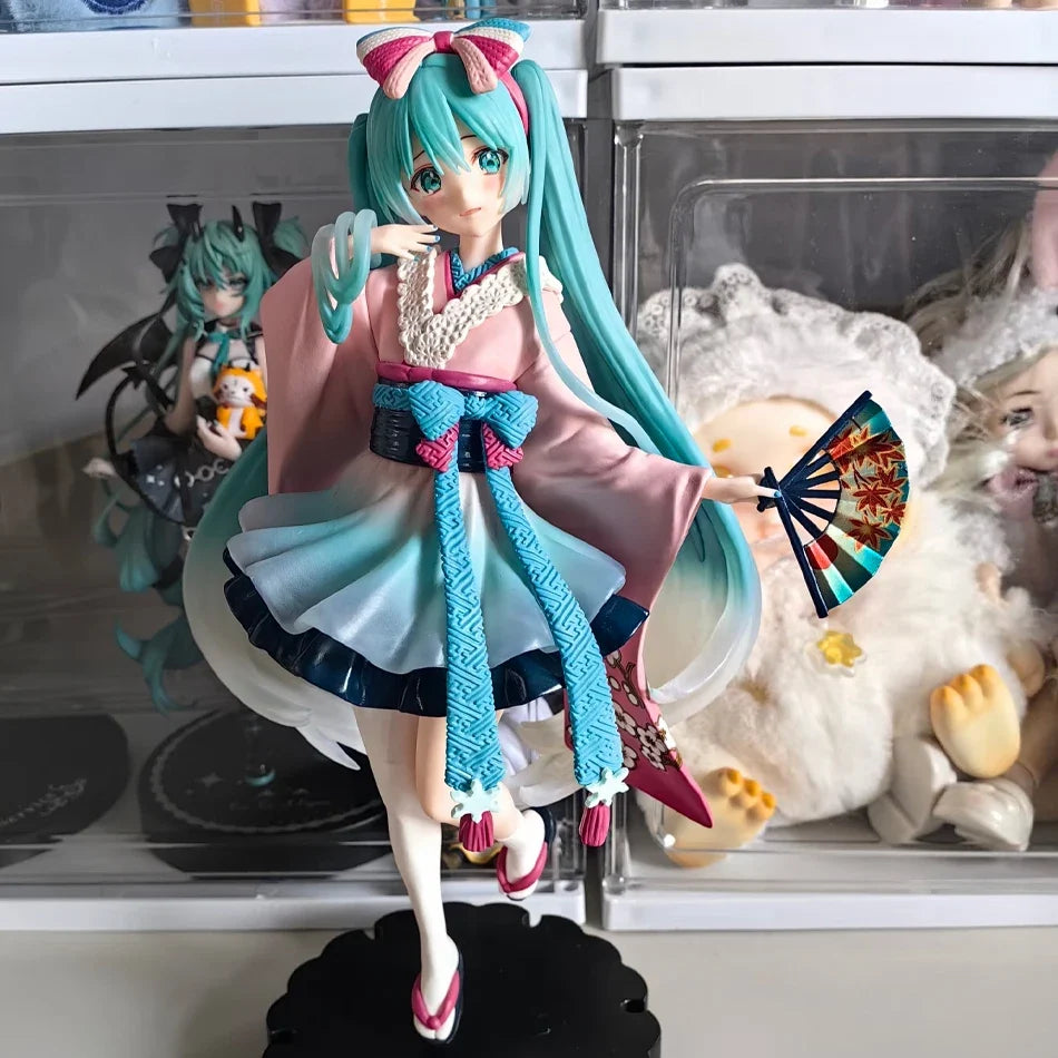20cm Fashion Hatsune Miku Anime Figure Kimono Hatsune Miku Action Figures Kawaii Girl Figurine PVC Collection Model Toys wholesa