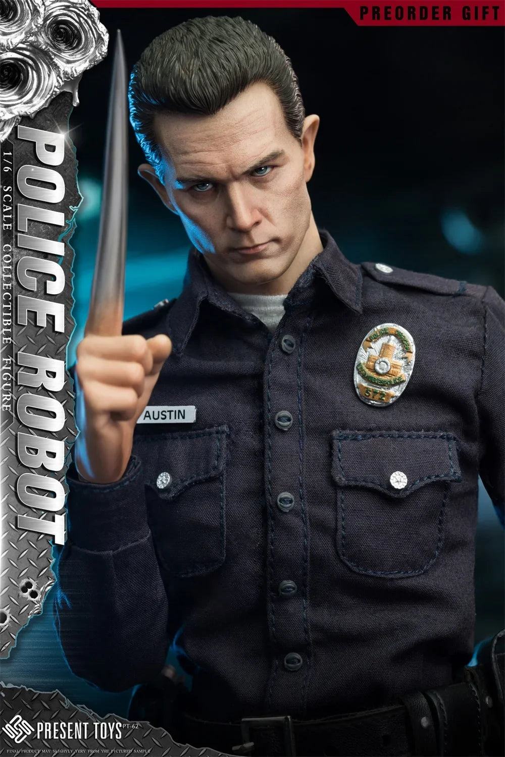PRESENT TOYS PT-sp62 1/6 Scale Police Robot T1000 Male Soldier Full Set for 12inchs Action Figure Collectible Model Toys