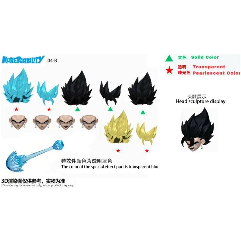MP Studio Vegito Figure Dragon Ball Super Saiyan God Vegito Oni-Masked Nightwalker  1/12 Action Figure Gift Collection Toy