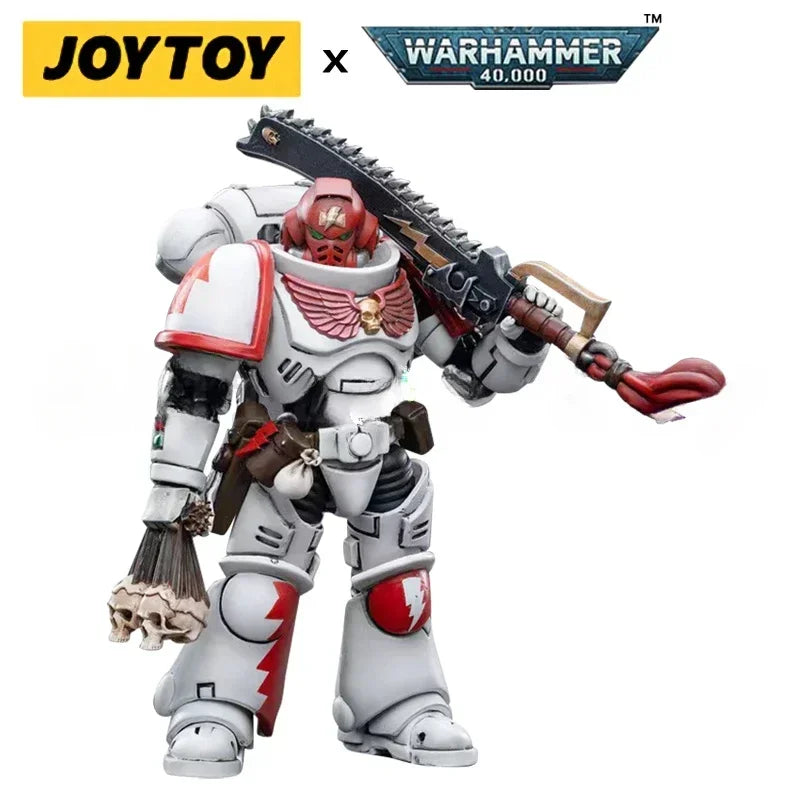 In Stock JOYTOY 1/18 Action Figure 40K White Scars Intercessors and Bike Anime Collection Military Model Toy