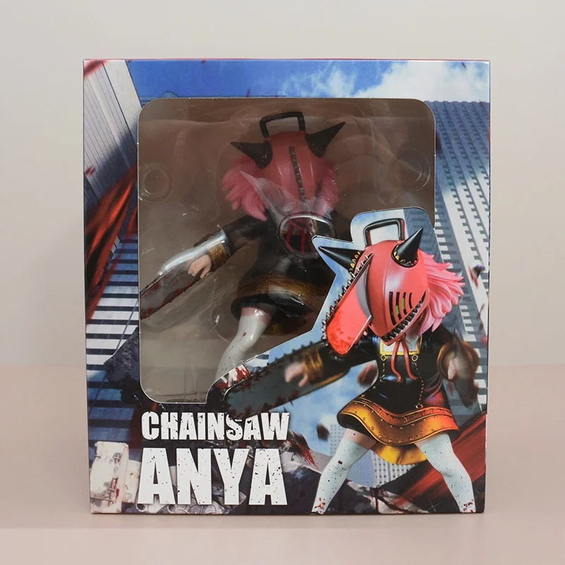 In stock Spy×Family Figure Anya Forger Figures Anya Cos Chainsaw Man Figurine Pvc Model Doll Collection Room Decoration Toy Gift