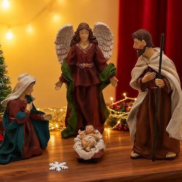 Realistic 11 Piece 18.5cm Figurine Set For Christmas Religious Nativity Scene Home Church Table Decor For Family Holiday Gift