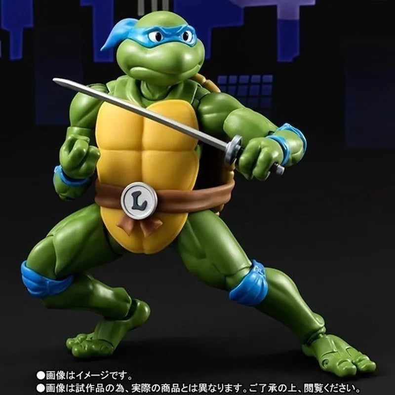 Shf Teenage Mutant Ninja Turtles Action Figures Toy 16cm Da Vinci Raphael Donatello Michelangelo Movable Statues Model Gifts