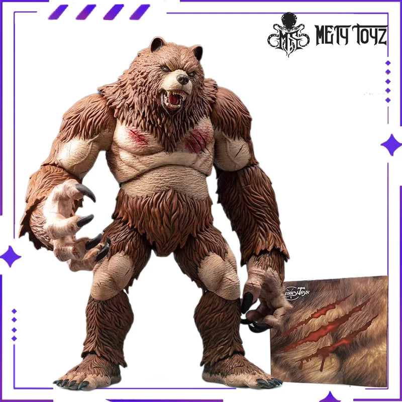 METYTOYZ Original Brown and White Bear Man Panda Warrior Broken Claw Mobile Doll Model Handmade Toy Ornament Gift Collection