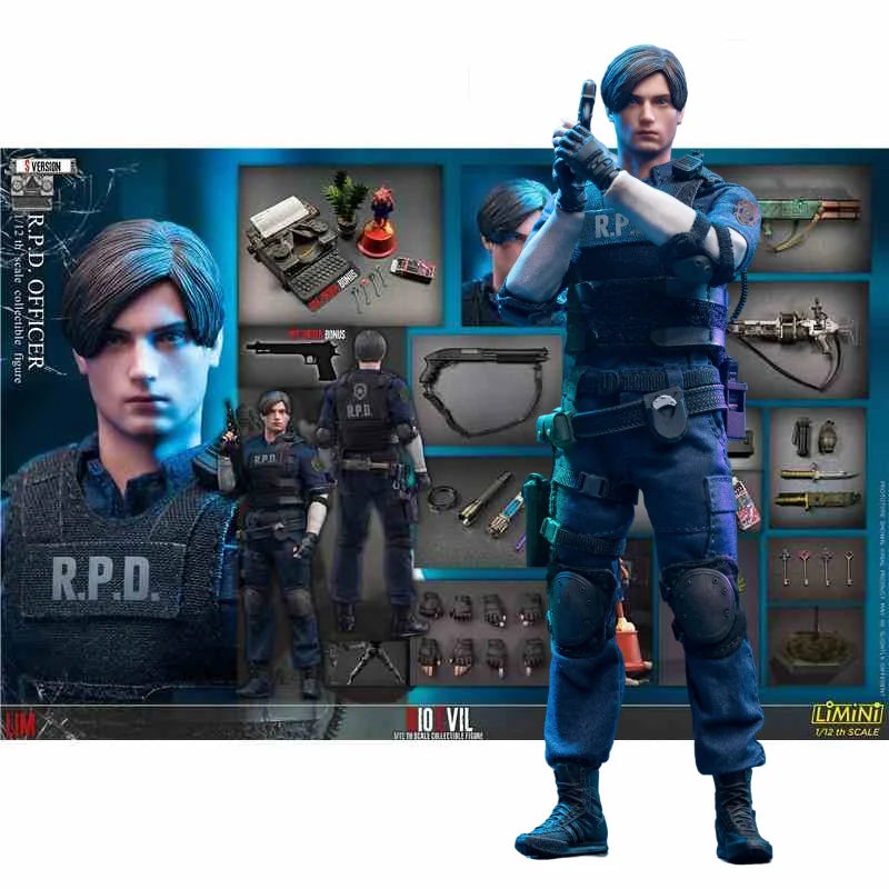 New In Stock LIMTOYS LiMiN 1/12 Police Officer RPD LEON Action Figure 6'' Male Soldier Figurine Model Full Set Collectible Toy