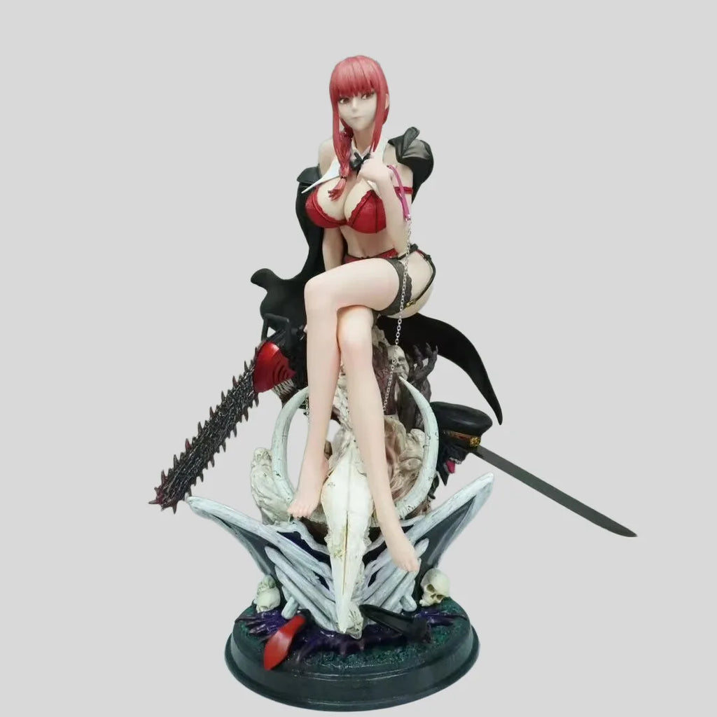 Chainsaw Man Makima Bikini Version Seated Statue, Interchangeable Parts & Poseable Figure, Anime Collectible Gift