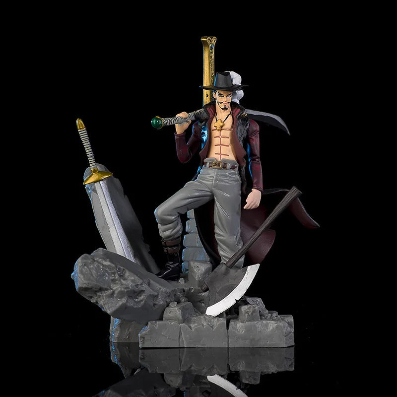 One Piece Summit War Hawk Eyes Mihawk Figure Shichibukai Anime Collectible Model Statue Battle Pose Display