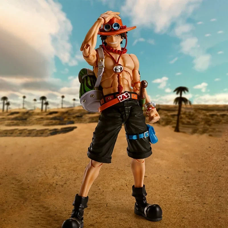 Bandai SHF S.H.Figuarts  PORTGAS.D.ACE FIRE FIST Figure Finished Model Anime Action Toy Gifts for kids  SOLDIER SET