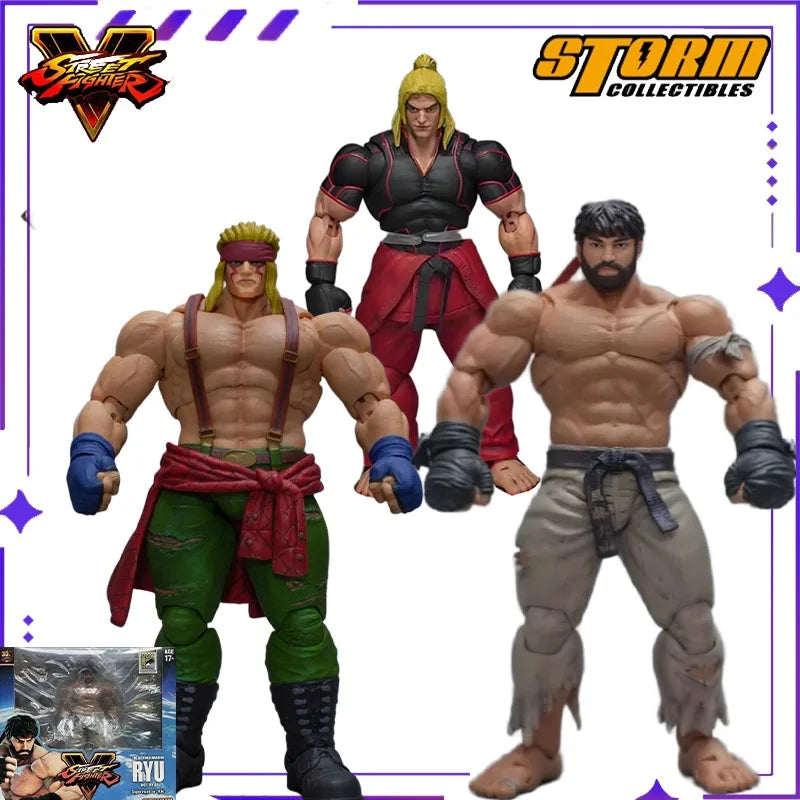Storm Toys Original 1/12 Street Fighter 5 Alex ALEX Three Head Carving Game Mobile Doll Model Handmade Toy Gift Collection