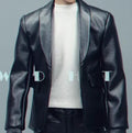 New Arrival 1/6th Fashion Trendy Black Leather Coat Tops No Body For Usual 12inch Slim Body Action Collectable
