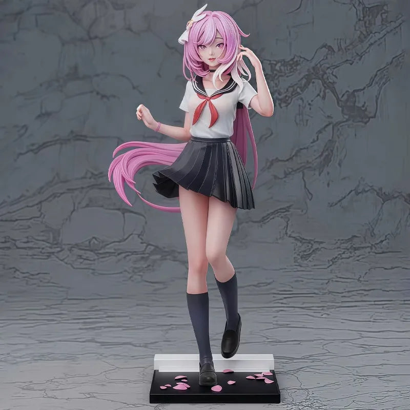 Elysia school uniform standing style cartoon character statue-pink sweetheart design, lovely collection model