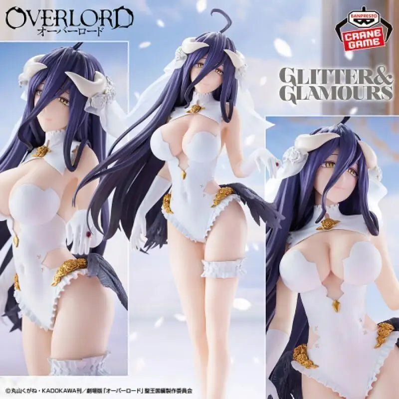 Genuine Bandai Namco Banpresto Overlord Albedo Glitter Glamours Albedo Wedding Ver Pvc Collector Anime Figure Model Toy Gift