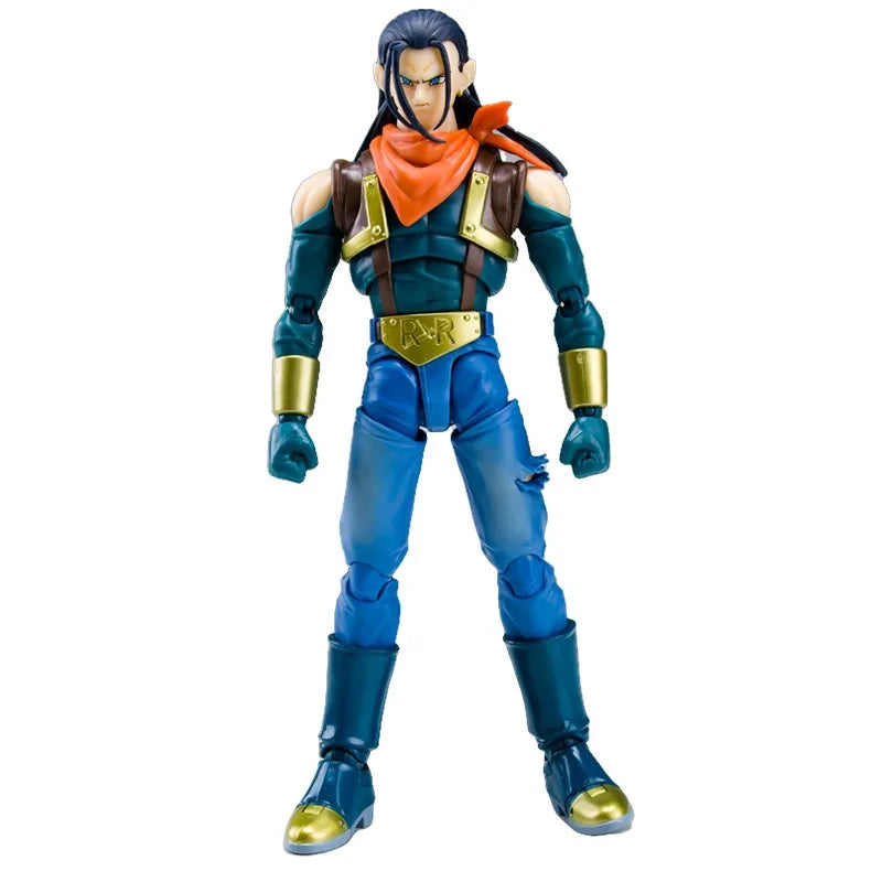 Bandai Genuine SHF Dragon Ball SUPER ANDROID 17 Anime Action Figure Collectible Joints Movable Model Toy Ornaments Gift Children