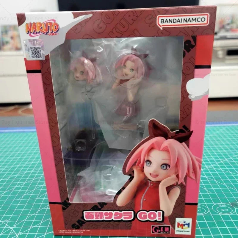 Bandai In Stock MegaHouse Anime Naruto G.E.M. Go! Naruto Uzumaki Uchiha Sasuke Haruno Sakura Action Figure Model Toy Gifts DT