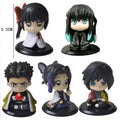 Set Demon Slayer Q Version Sitting Figure Toy Anime Kimetsu no Yaiba Tanjiro Nidouzi Inosuke Zenizu PVD Figurine Model Doll
