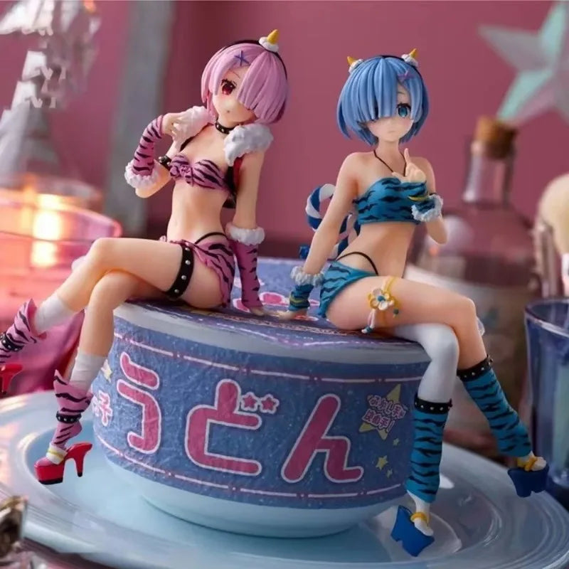 Rem Ram Swimsuit Pretty Girl Collection Ornament Anime Characters Desktop Automotive Parts Toys Series Boys Girls Toys Gifts