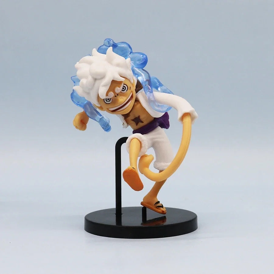6PCS/Set One Piece Anime Figure Q Version GEAR5 Sun God Nika Luffy Action Figures Room Decoration PVC Collection Model Doll Toys