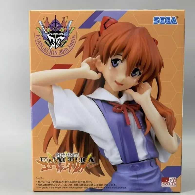 Genuine Original Sega Neon Genesis Evangelion Xstellar Soryu Asuka Langrey Uniform Ver Anime Figure Model Desktop Ornament Gift