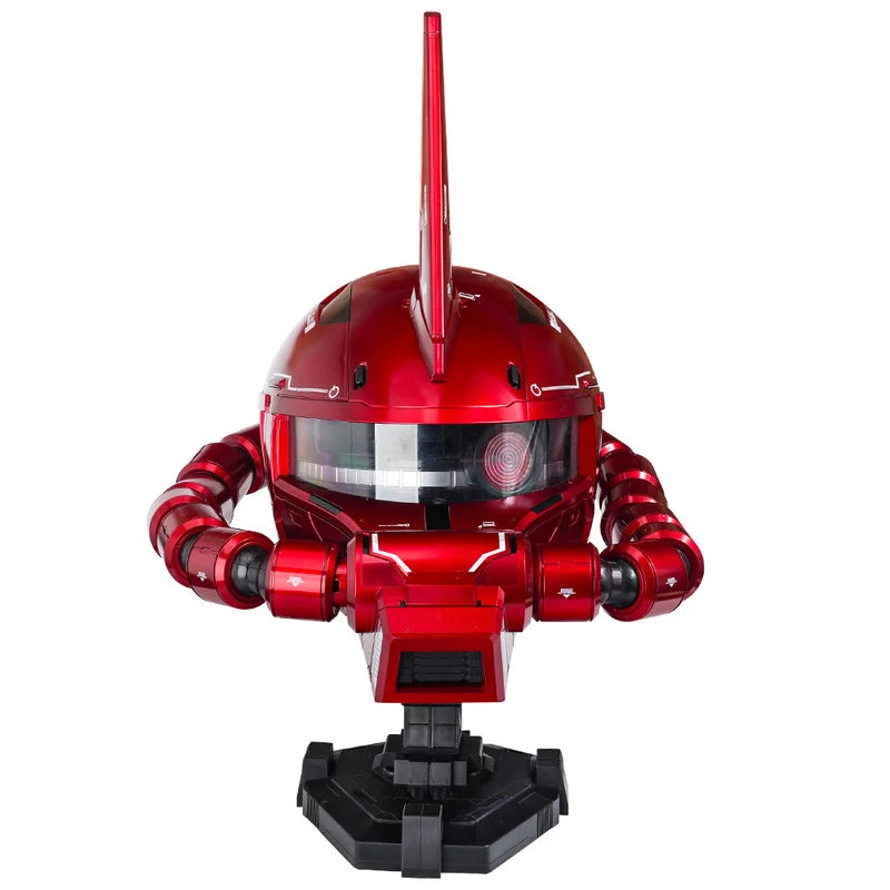 2026 New Mobile Suit Zaku Head Red Comet Led Light-Up Model Toy Anime Figure Collectible Decoration Wearable Helmet Holiday Gift