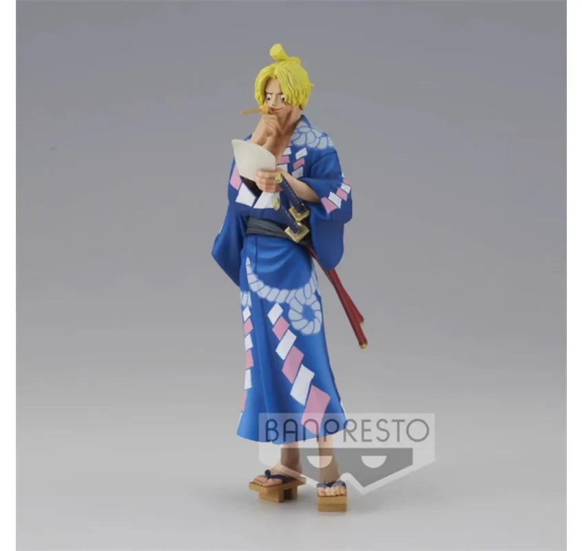 Bandai Original BANPRESTO Anime One Piece Magazine Kimono 18cm Portgas D Ace Sabo PVC Action Figure Collectible Model Toys