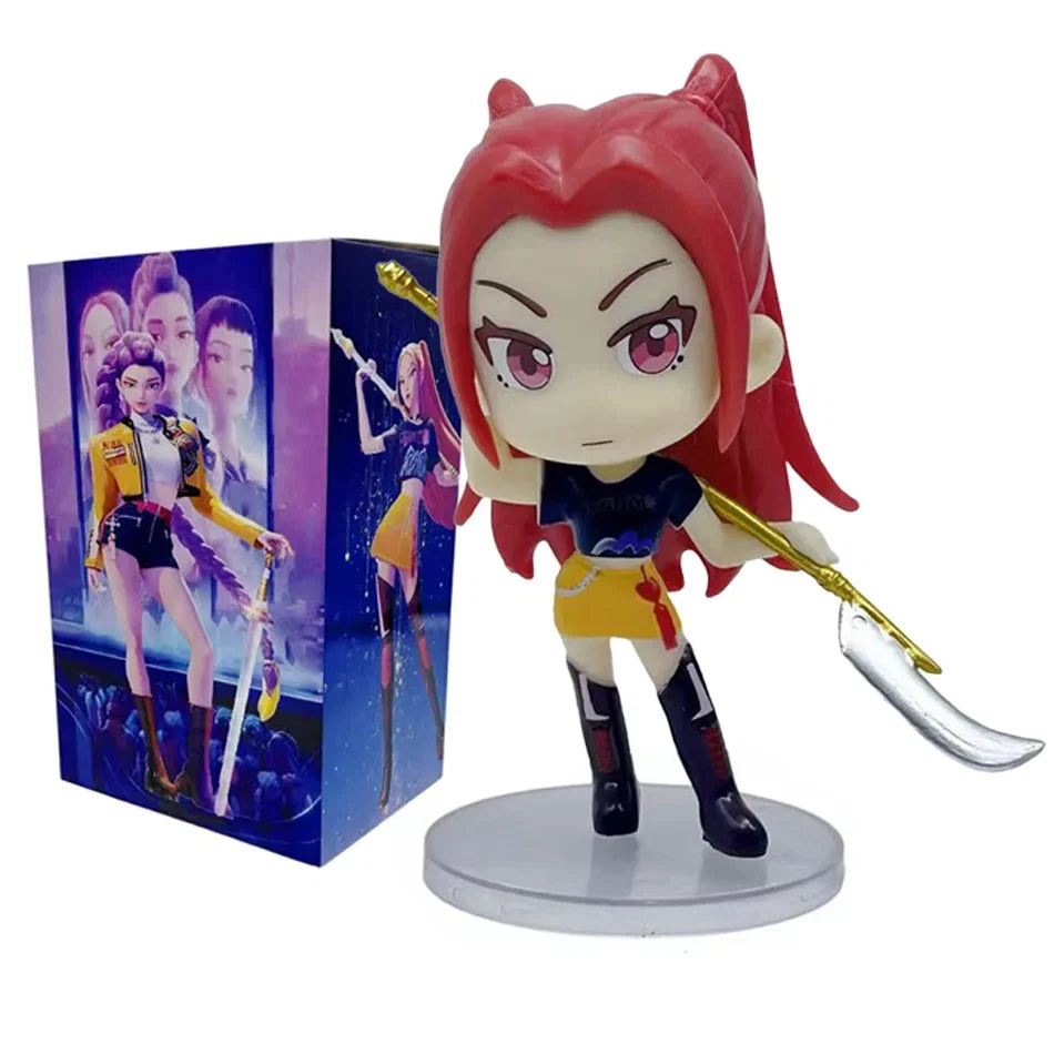 New Q Version Kpop Demon Hunters Figure Toy Cartoon Rumi/Mira/Zoey Action Figure PVC Desktop Decoration Model Doll Toy Fans Gift
