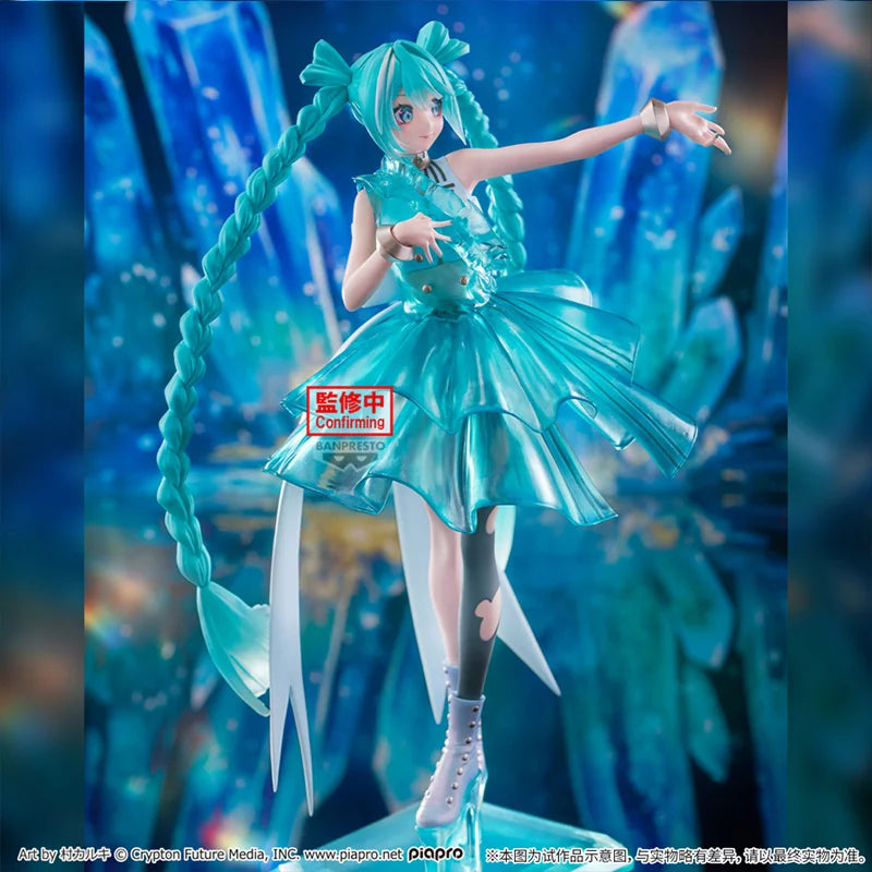 Genuine Bandai Banpresto Hatsune Miku Banpresto Evolve Clearluxe-Emeraldgem Original Anime Figure Model Collector Figurine Toys