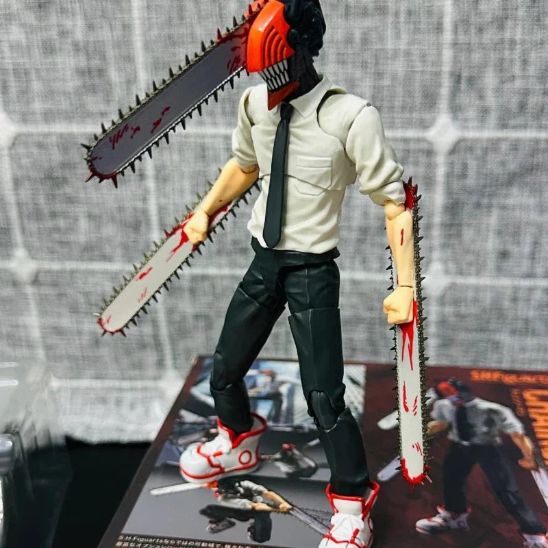 New Figma 586 Chainsaw Man Action Figure Shf Denji Katana Man Anime Model Doll Statue Joint Movable Movie Toys New Year'S Gifts