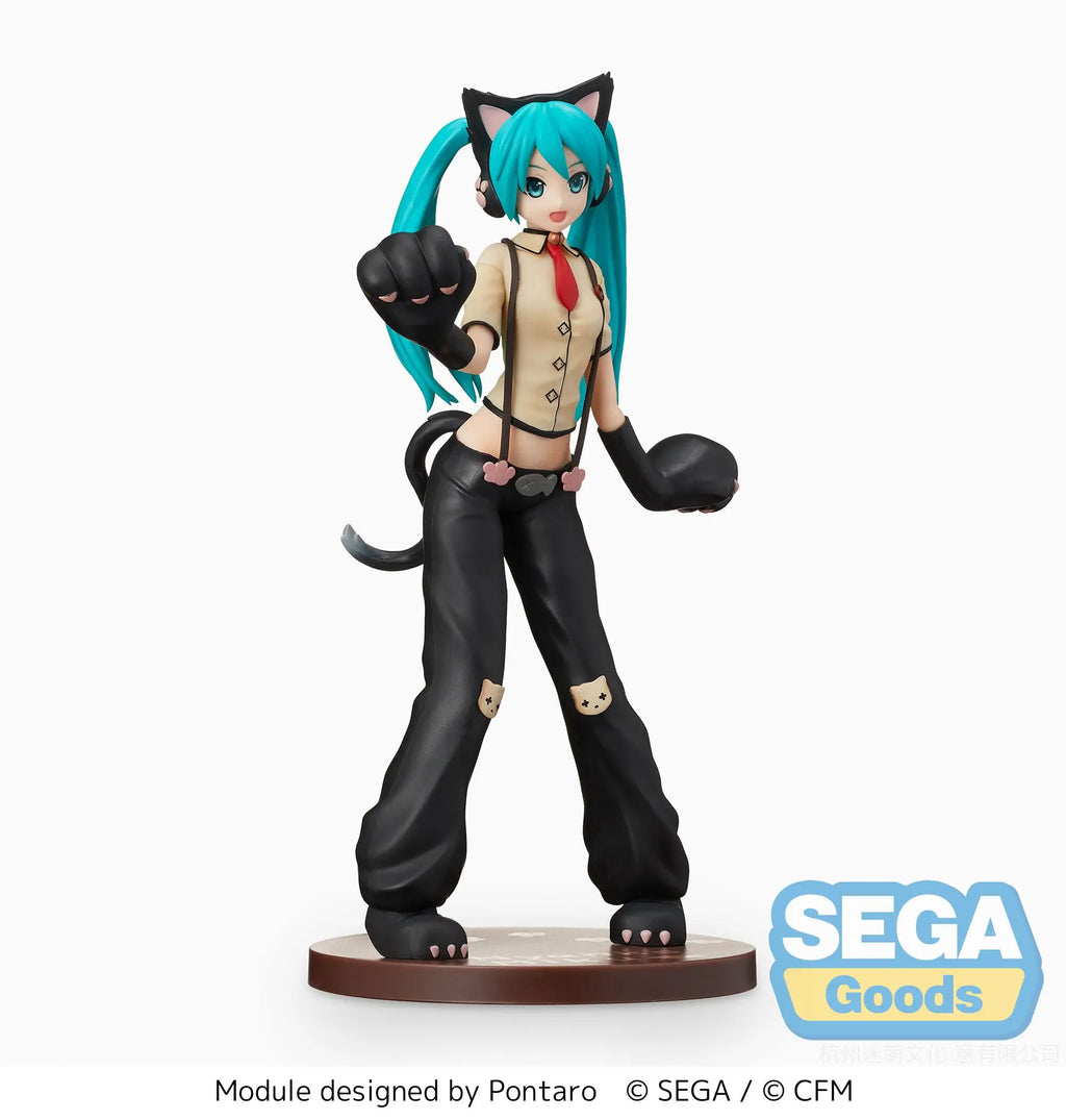 Original Anime Figure Sega Hatsune Miku: Project DIVA Arcade Future Tone" SPM Figure "Hatsune Miku - Kitty Cat Action Figurine