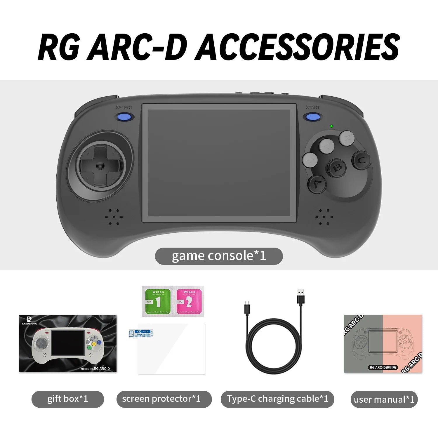 ANBERNIC RG ARC Retro Games RK3566 4.0INCH 640*480 Handheld Game Console Emulator LINUX Android System 3500mAh Children's Gifts