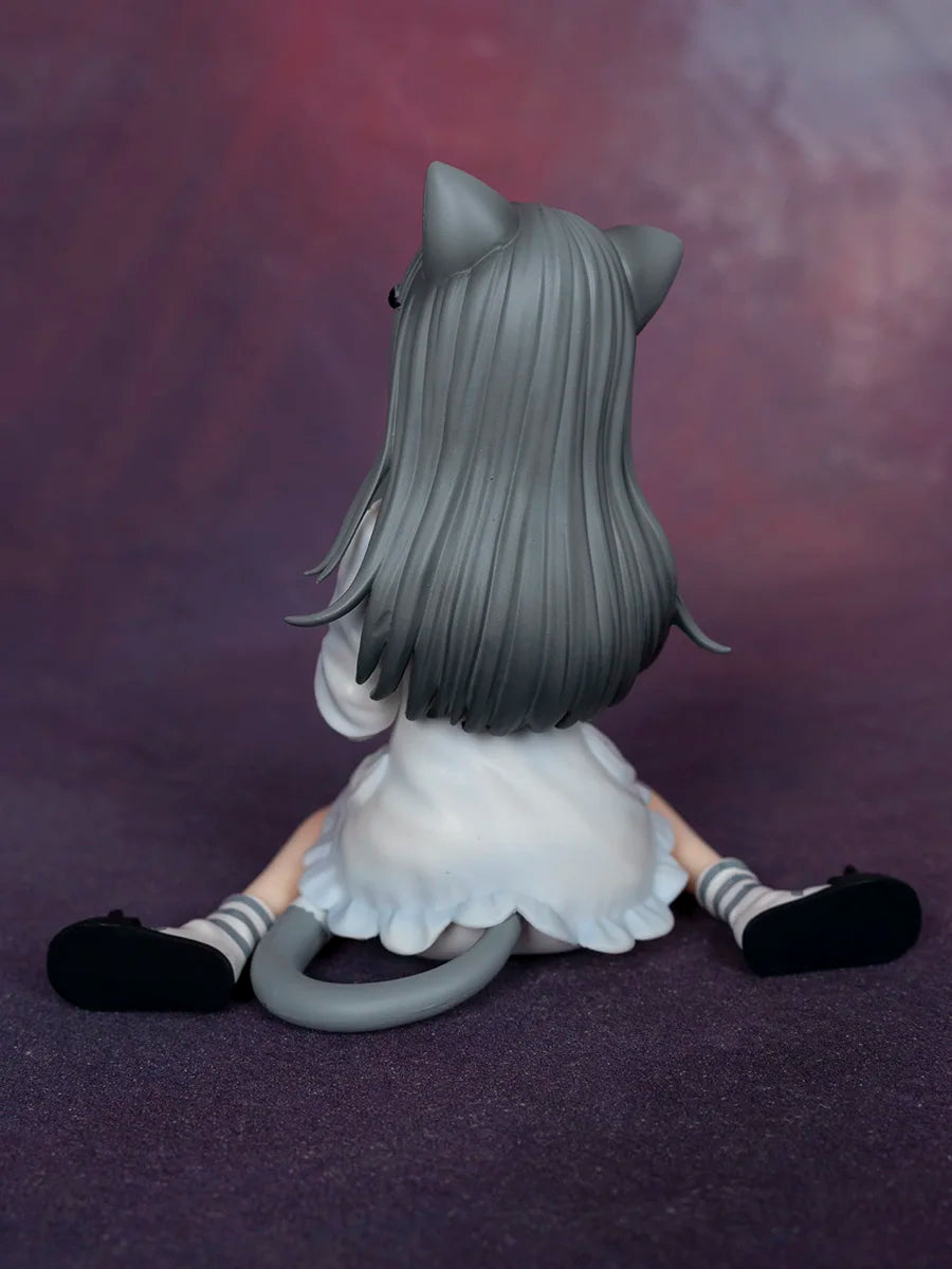 Cute  Eared Anime Girl Nachoneko Sitting Posture Collectible PVC Model Toy for Fans of Anime And Collectible Figurines