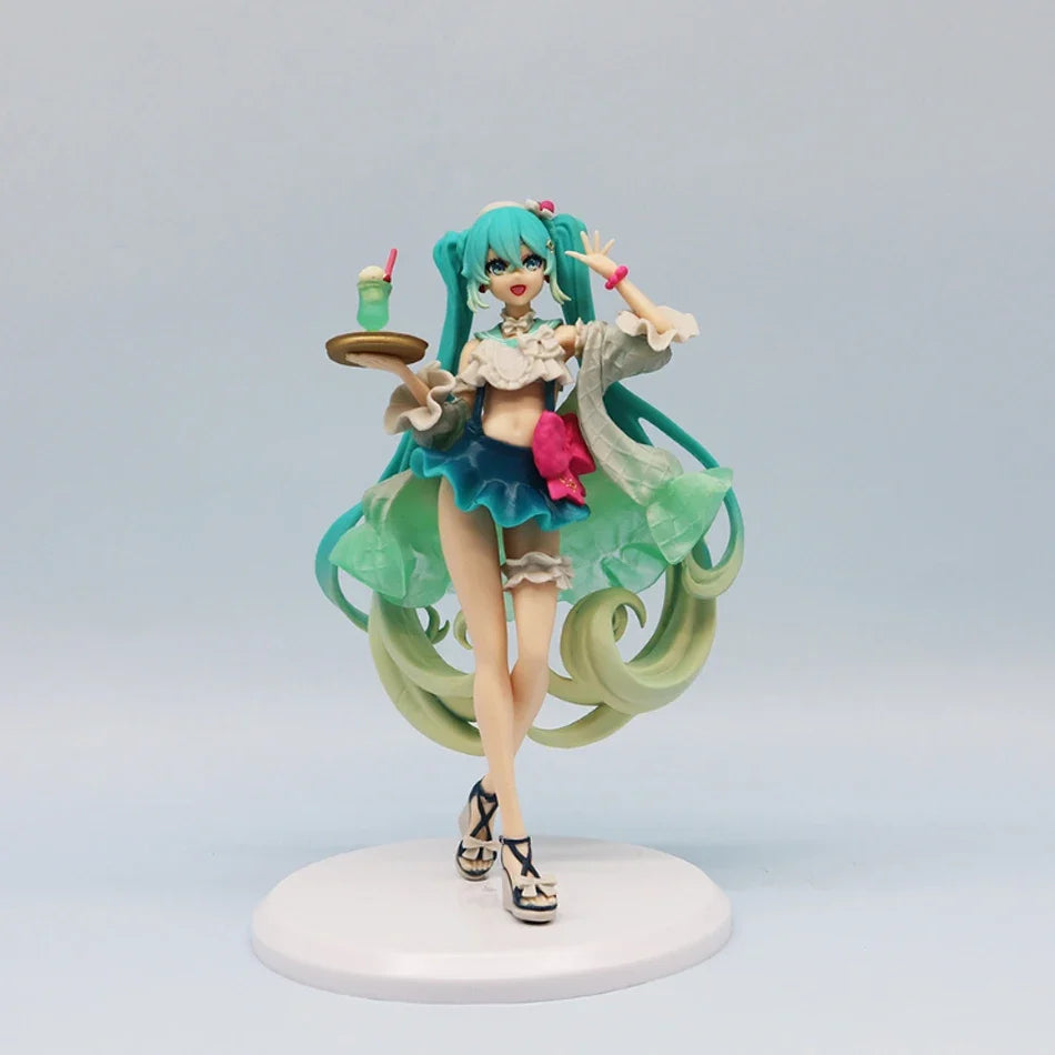 Judai Exceed Creative VOCALOID Hatsune Miku Melon Soda Float PVC Action Figure Model Doll Toys In Stock