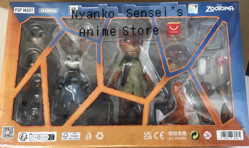 GONG & PoP Original Zootopia Judy Nick Set Cloth Action Figure Anime Model Trendy Toys Desktop Doll Collectibles In Stock