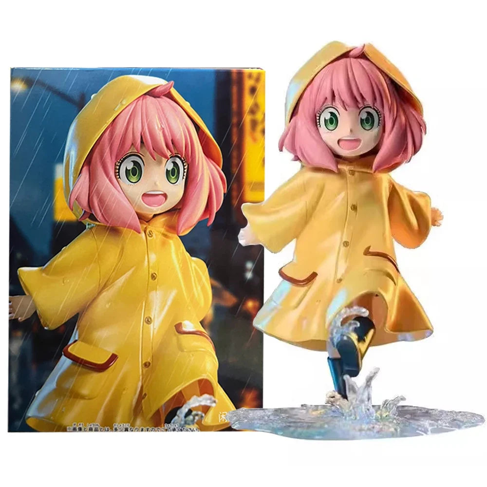 12.5CM Anime Spy × Family Anya Forger Figure Raincoat Model Toy Summer Dress Up Anya Gift Collection Action Figure